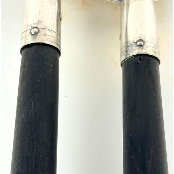 Ebony Handle and Silver Plate Salad Serving Spoon and Fork - Picture 5 of 6